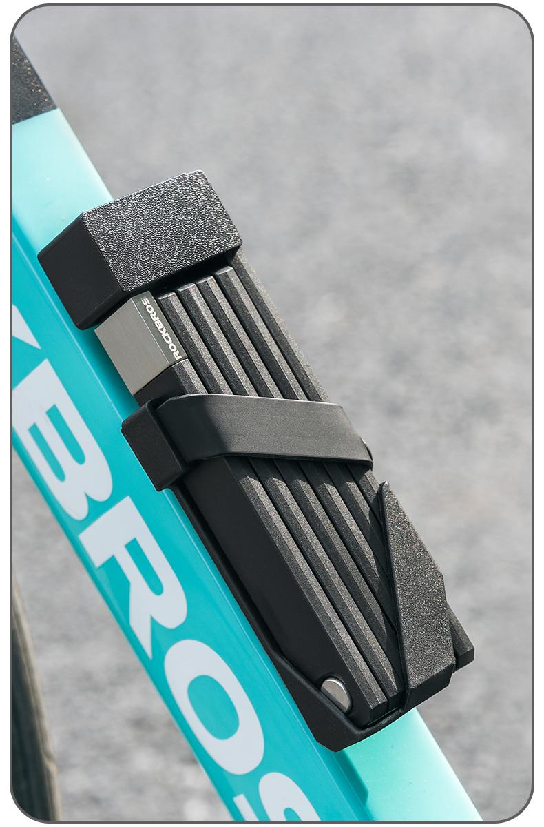 ROCKBROS Folding Bike Lock, Bicycle Lock Heavy Duty Anti Theft, Bike Locks with Mounting Bracket, Durable Alloy Scooter Lock,67 cm/26 inches