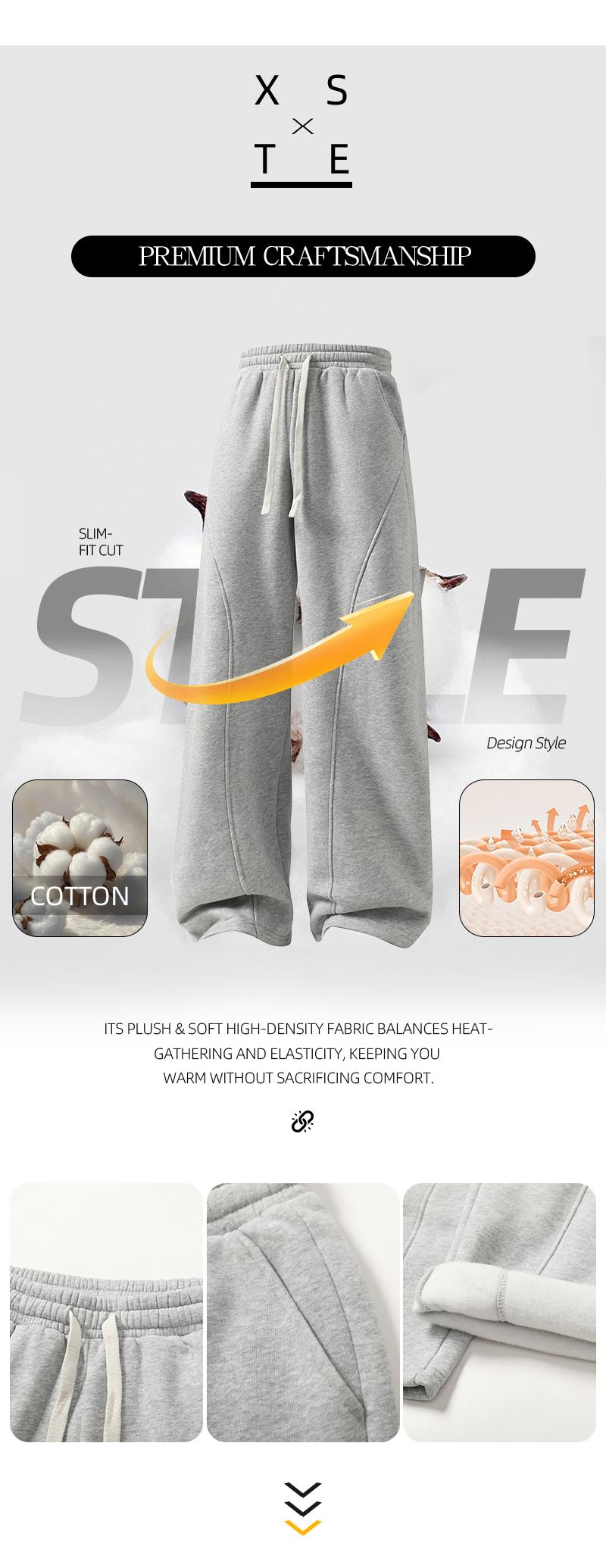 Men's Thermal Lined Sweatpants Oversize Drawstring Waist Casual Loose Pants for Fall Winter School Season Daily Wear Cozy Warm Soft Cotton Men's Thermal Lined Sweatpants Oversize Drawstring Waist Casual Loose Pants for Fall Winter School Season Daily Wear Cozy Warm Soft Cotton