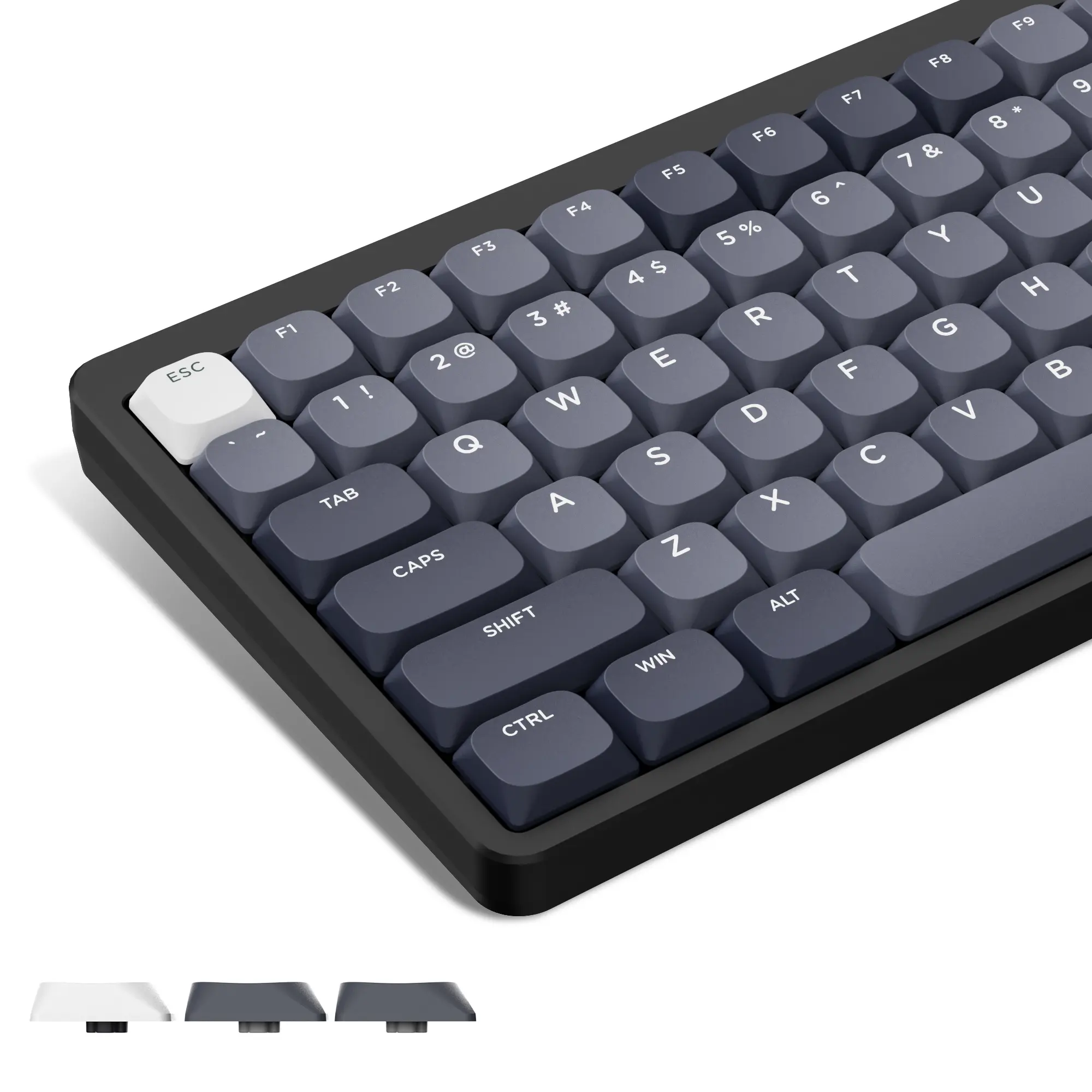 Womier Low Profile Keycaps - Shine Through Keycaps 60 65 75 100 Percent, Keyboard Key caps PBT Full Size for Cherry Gateron MX Switches Mechanical Keyboard