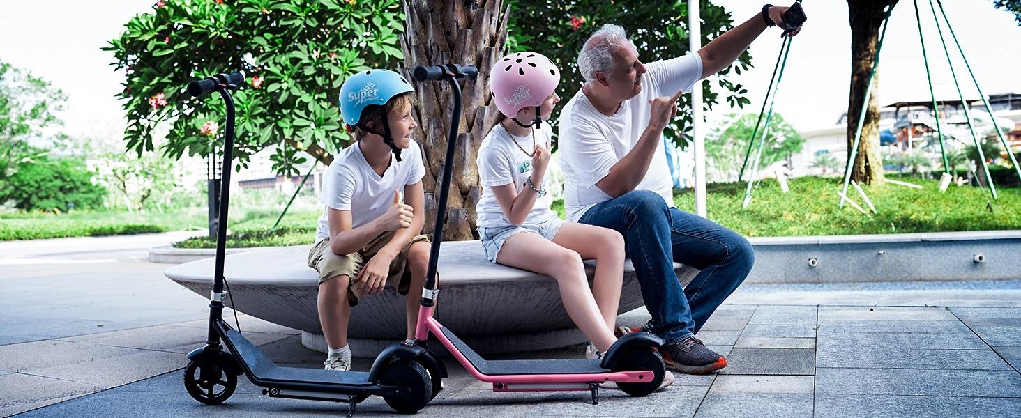 【Kids Love It!】Kids Electric Scooter with LED Display, ‎6' Solid Tires, 10MPH, 150W Motor, 154lbs Max Load, Electric Kids Scooterwith LED Display for Kids Ages 6-14