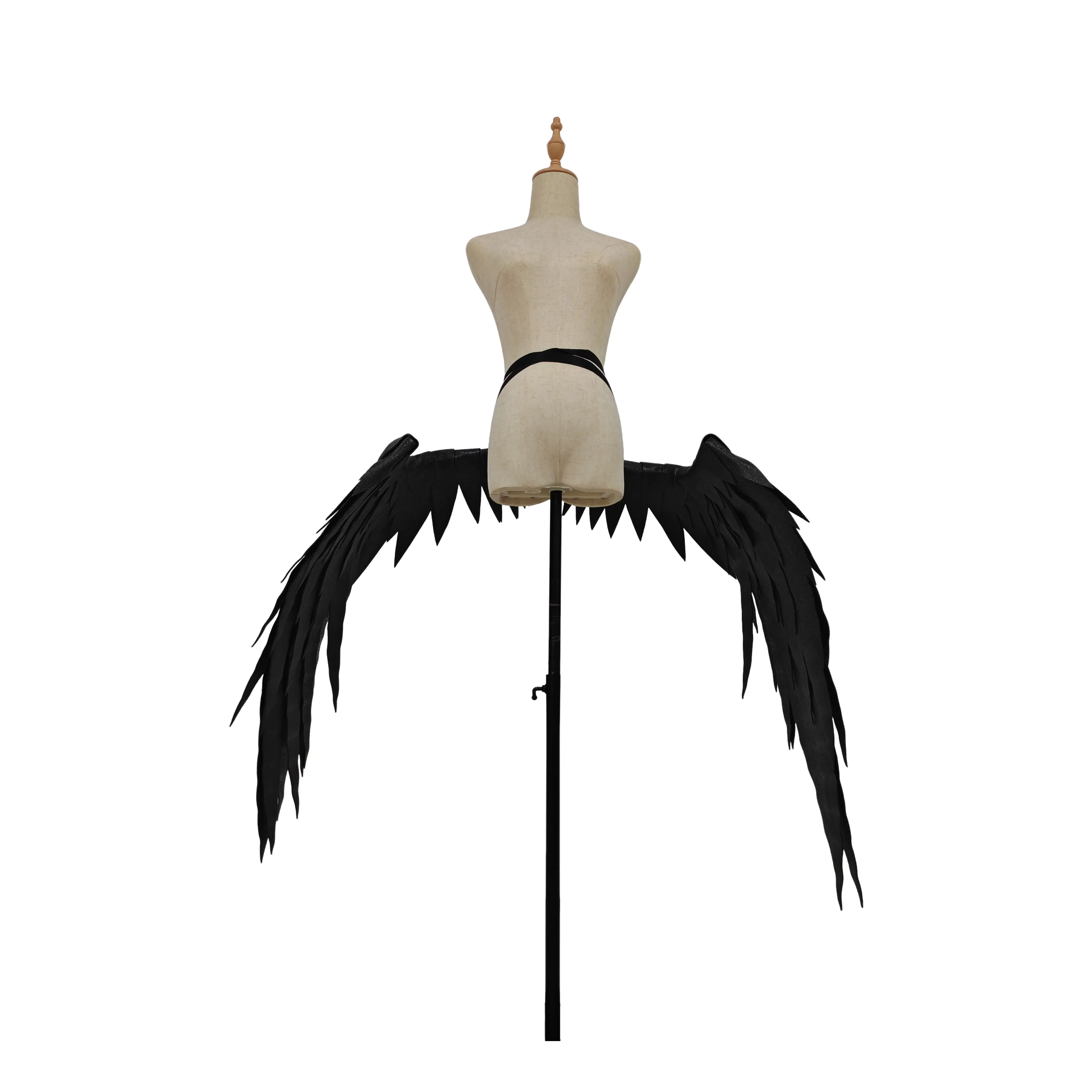 Waist Mounted Electric Black Wings for LMR Character Cosplay, Halloween Party Stage Live Streaming Video Shoot Prop