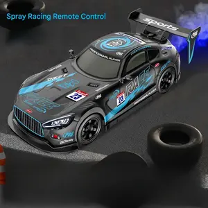 2.4G RC Drift Car with Real Spray Effect | High Speed Race Car Toy | LED Lights | Rechargeable | Perfect Gift for Kids & Adults