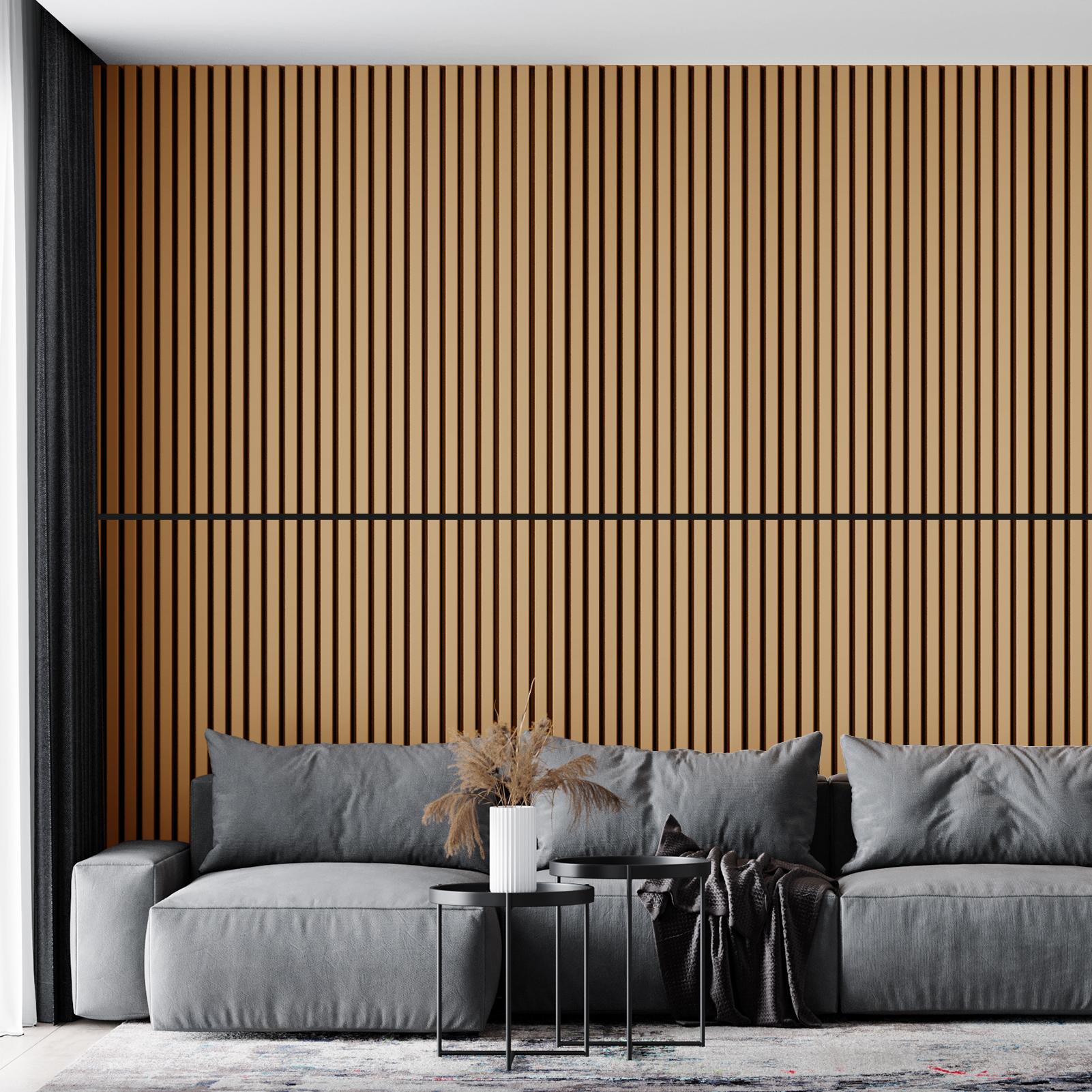 Art3d 4-Pack Acoustic Slat Wall Panels Decor Set,47.2 x 23.6in Elegant Wood Fluted Acoustic Panels for Interior Living Room Elegant Design Wall Treatment Wall Coverage