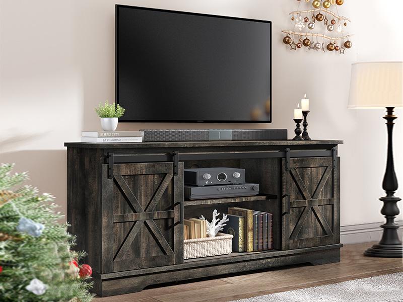 Yitahome TV Stand for 65 55 Inch TV, Farmhouse Entertainment Center with Storage Cabinet and Sliding Barn Doors, Rustic TV Cabinet Media Console Table for Living Room, Dark Rustic Oak Yitahome TV Stand for 65 55 Inch TV, Farmhouse Entertainment Center with Storage Cabinet and Sliding Barn Doors, Rustic TV Cabinet Media Console Table for Living Room, Dark Rustic Oak