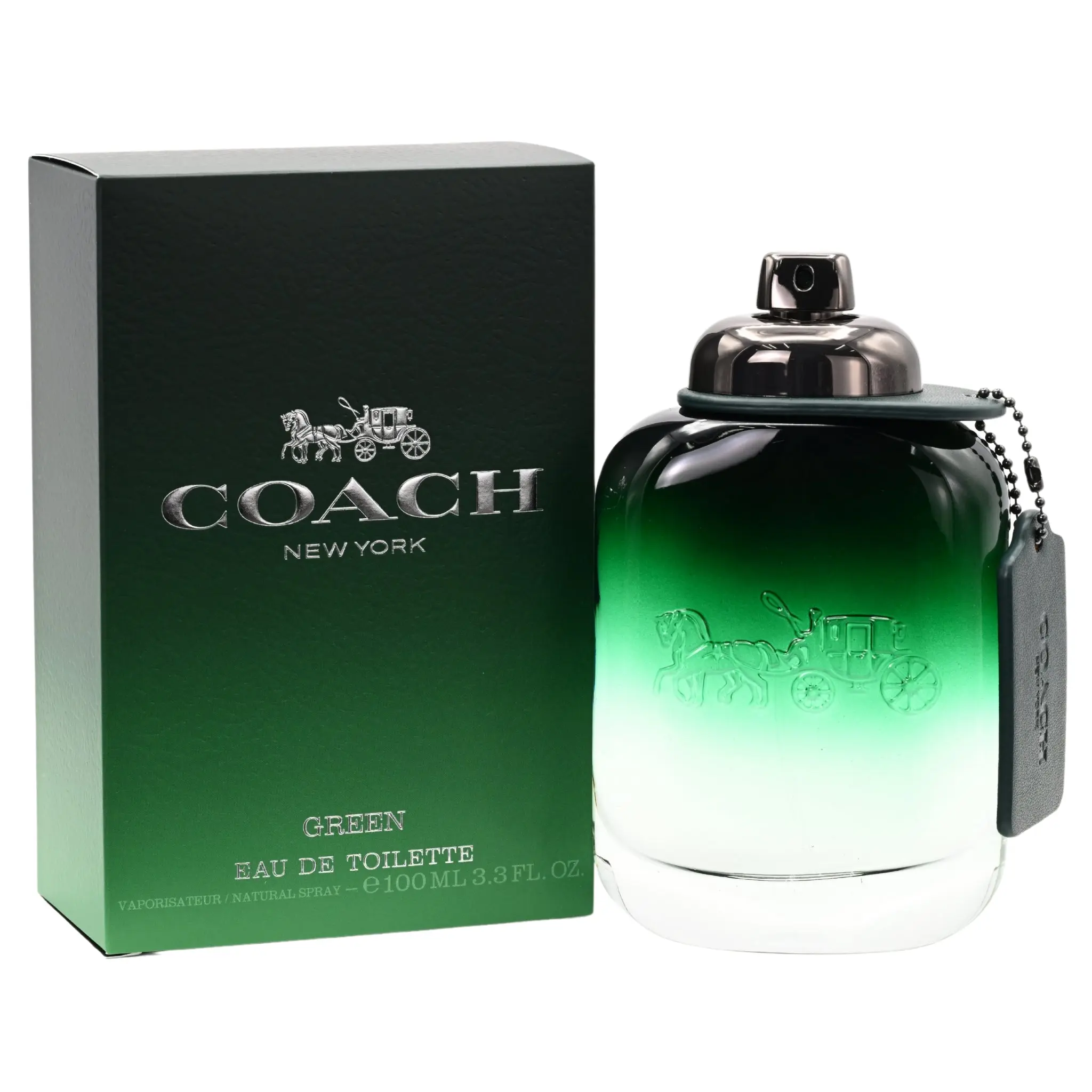 Coach Men's Green Eau de Toilette - 3.3 oz Cologne Perfume Spray, Woody Citrus Aromatic Men's Fragrance with Kiwi, Rosemary, Cedar Notes, Clean Freshness, Daily Wear, Boyfriend Birthday Gift