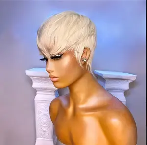 Pixie Cut Wig for Women 6-inch Straight Human Hair 150% Density
