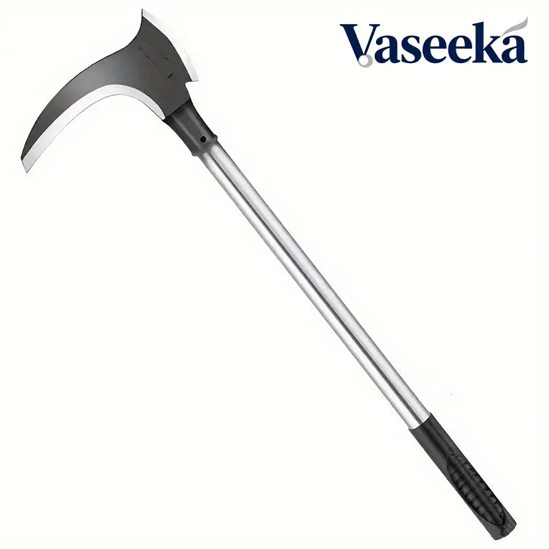 Vaseeka 2-in-1 Multi-Purpose Garden Tool (Hoe with Aluminum Landscape Rake), 20 In Metal Shank, Steel Alloy Blades, No Electricity Needed, Durable Construction, Antique Appearance, Lawn Care Tool