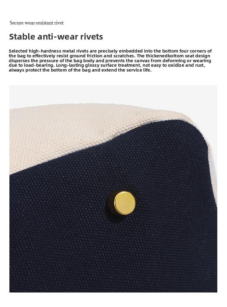 Canvas Tote Bag for Women 2026 New Arrival Luxurious Niche Design Color-Blocked Handbag Spacious Commuter Tote Versatile Everyday Bag