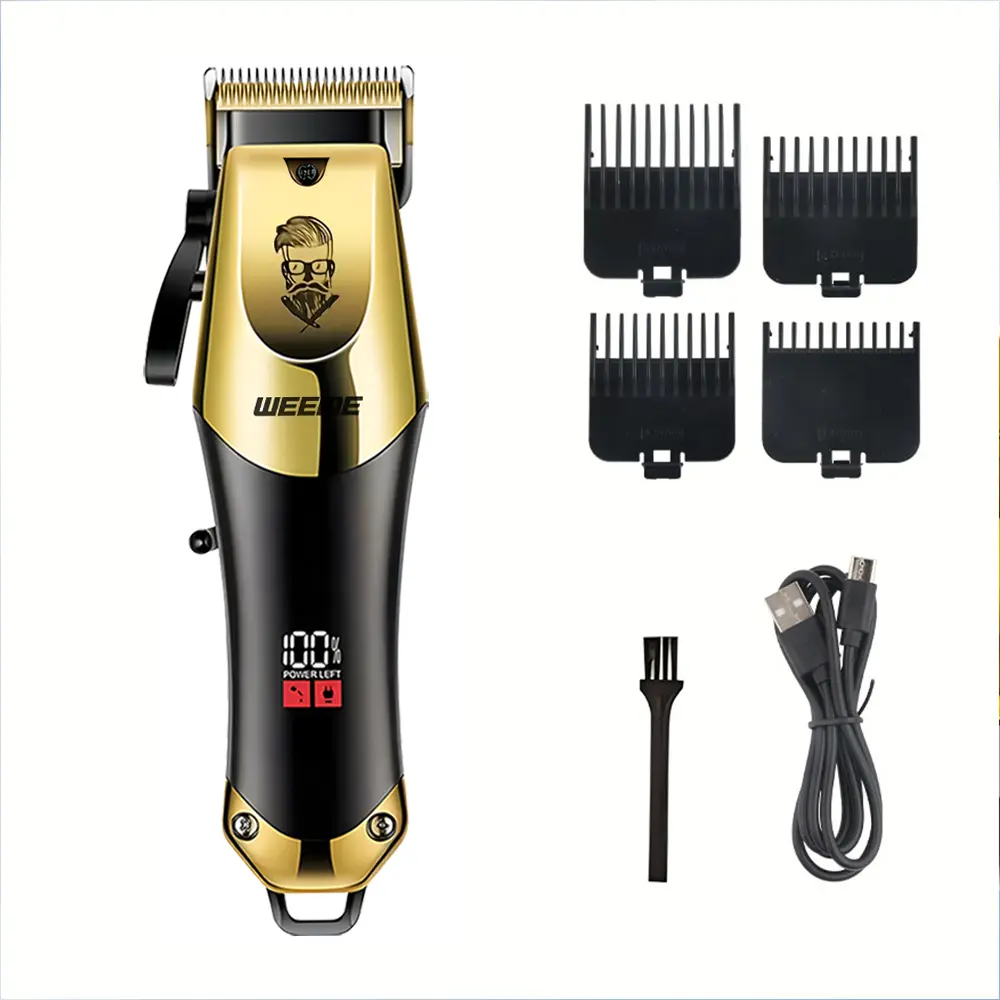 Weeme 1 pc/4 Pieces Men's Professional Electric Shaver Set, Multifunctional Hair Shaver, USB Rechargeable, Cordless Shaver, T-Head Trimmer, Razor, Nose Hair Clipper, Holiday Gift, Rechargeable Shaver Machine, Shaving Products