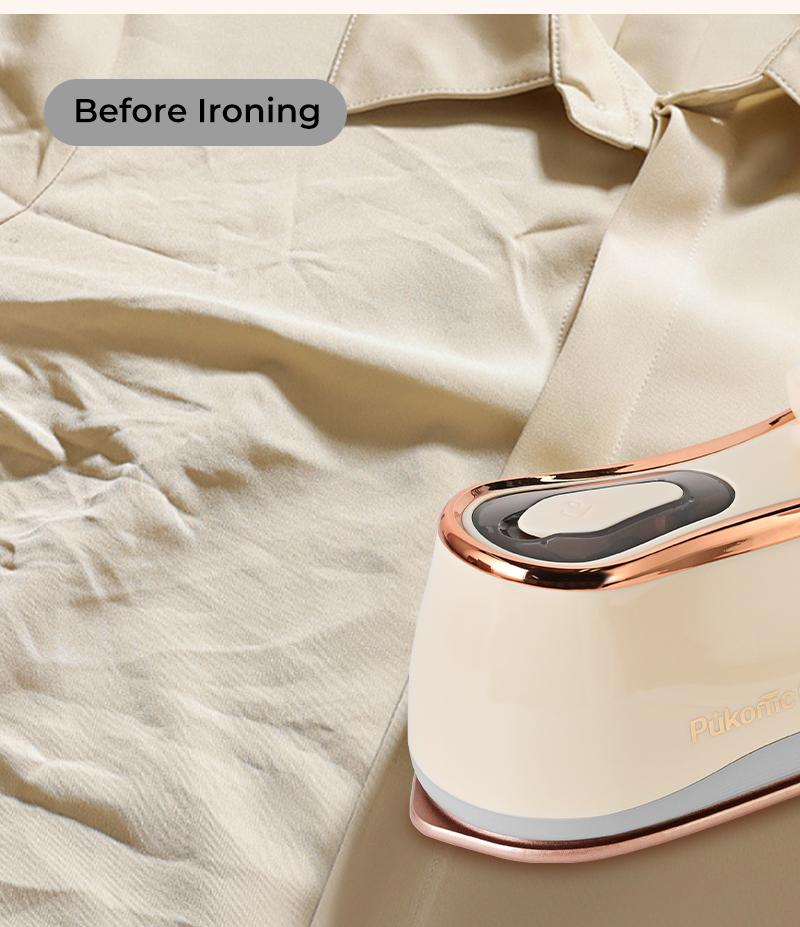 Pukomc Compact Mini Handheld Steam Iron – Ceramic Coated, 4 Steam Levels, 30s Heat-Up, 180° Rotation & Vertical/Horizontal Modes