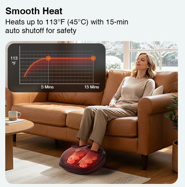 Nekteck Shiatsu Foot Massager Machine with Soothing Heat, Deep Kneading Therapy, Air Compression, Improve Blood Circulation and Foot Wellness Brown Nekteck Shiatsu Foot Massager Machine with Soothing Heat, Deep Kneading Therapy, Air Compression, Improve Blood Circulation and Foot Wellness Brown