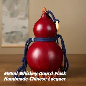 Natural Gourd Drinking Flask Bottle Handmade Portable Travel Camping Flask with Leakproof Stopper Traditional Craft