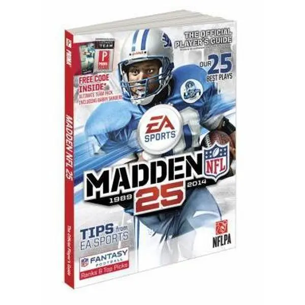 Used Paperback Book - Madden NFL 25: Prima Official Game Guide by Gamer Media Inc (English) - EA Sports, Barry Sanders, Best Plays, Draft Day, Bonus How-To Video Guide, Like New