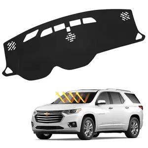 Canvcle Custom Fit Dash Mat for 2018-2023 Chevy Traverse Non-Slip Air Mesh Fabric Dashboard Cover UV Protection Anti-Glare Sunshade Black