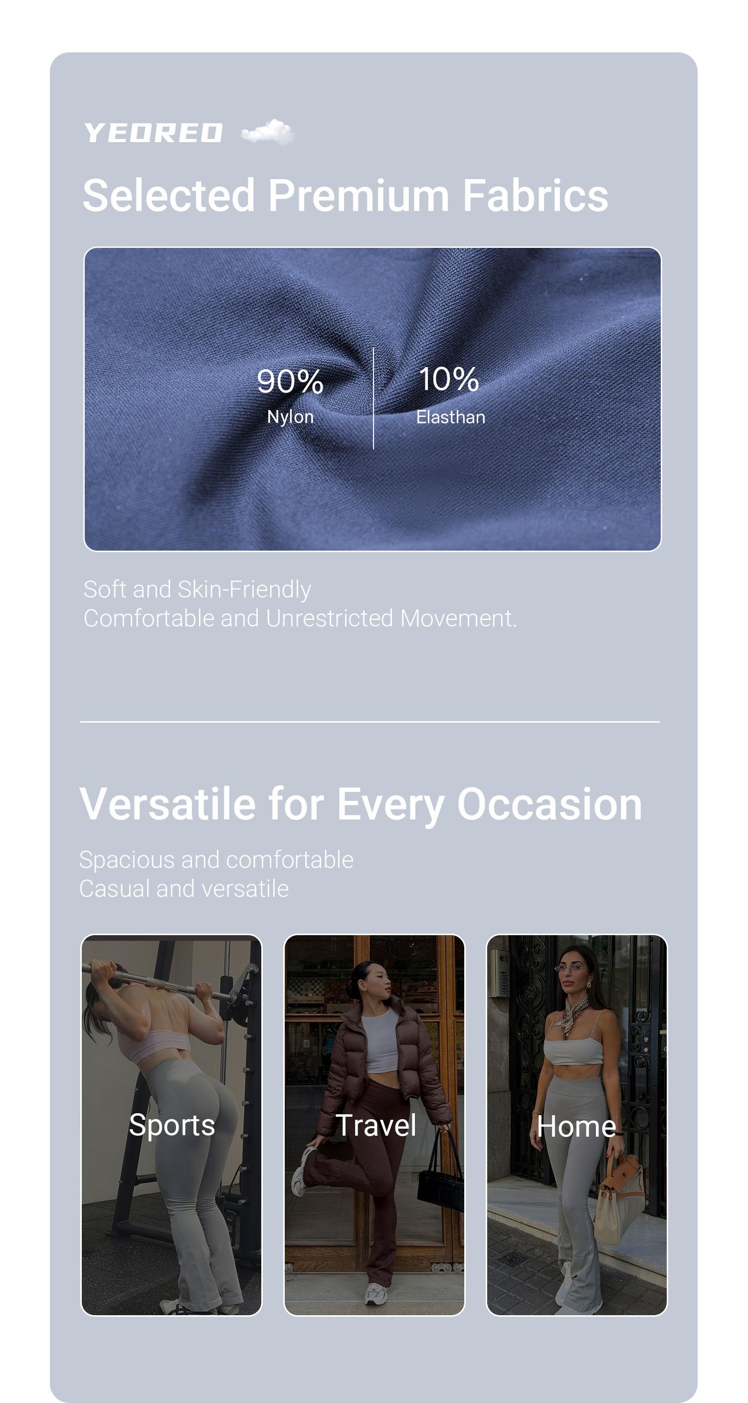 YEOREO High Waist Flare Yoga Pants Women Workout Leggings with Pockets Hidden Scrunch Butt Lifting Seamless Gym Wear Athleisure Bottoms Athletic Stretchable