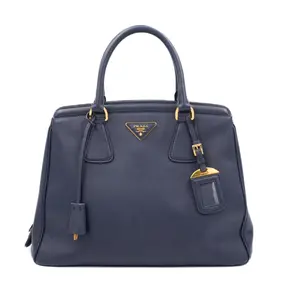 Pre-owned PRADA Leather Top Handle Bags Tote Bag Navy Blue JM ZC121