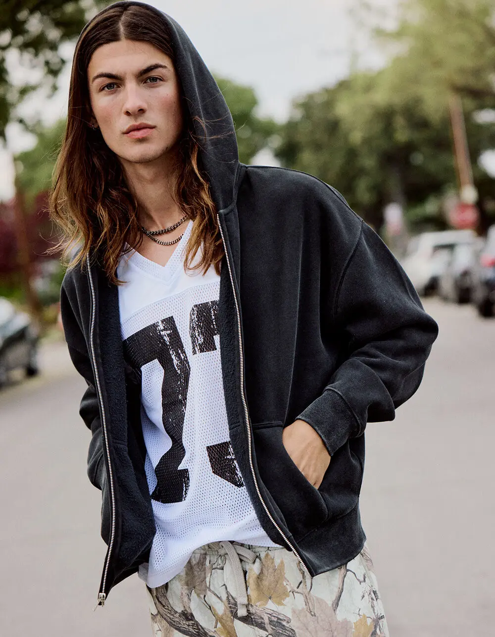 RSQ Mens Oversized Zip-Up Hoodie