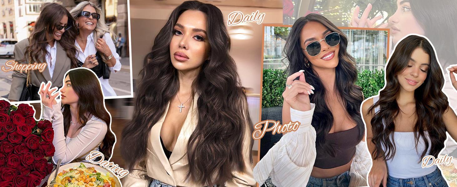 PANEWAY 100% Premium Kanekalon Hair Topper for Women - 20 Inch Wavy Clip-In Synthetic Hairpiece with Bangs for Thinning Hair, Natural Volume, Your Daily Confidence Boost