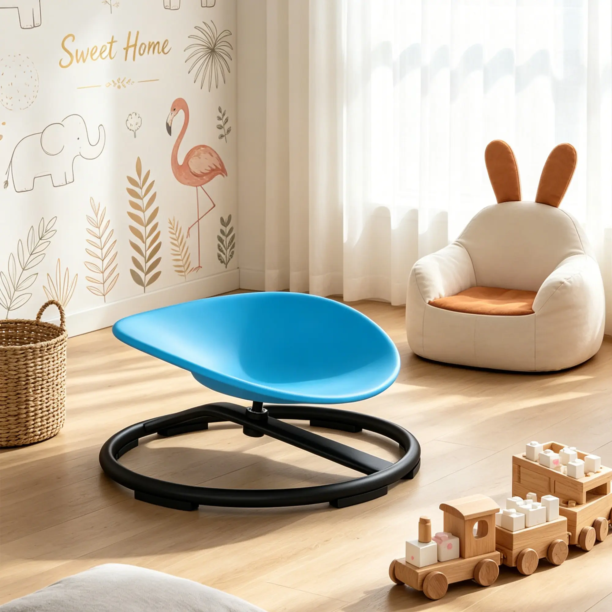 Sensory Spinning Chair for Kids: Anti-Slip Metal Base Indoor Swivel Seat for Sensory Training & Fun Furniture summerwins