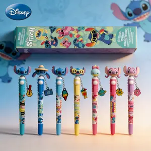 Disney Stitch Pen Blind Box 1PC Officially licensed PVC 3D Head Topper Spinning Pen Anime Figure Collector Fan Gift Stitch Angel Scrump Exclusive