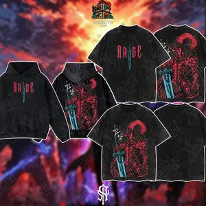 [Shibuya] Igris Vintage Washed Oversized T-Shirt & Hoodie – Solo Leveling, Shadow Knight Commander Anime Graphic, Absolute Loyalty And Silent Blade Theme, Heavyweight Cotton Streetwear Unisex