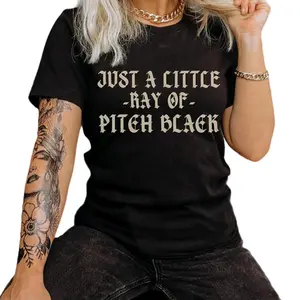 Gothic T-Shirt "Ray of Pitch Black" - Alternative Dark Aesthetic Unisex Top Graphic Tees funny tshirts Vintage T-Shirt