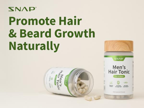 Snap Supplements - Men's Hair Tonic 60ct - Hair and beard formula - Natural Supplement Capsules Healthcare Dietary