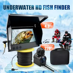 High-Definition Fishing Display, 4.3 Inch Screen, Underwater Visibility Depth 98.4FT/49.2FT, Night Vision Mode, Rechargeable Battery
