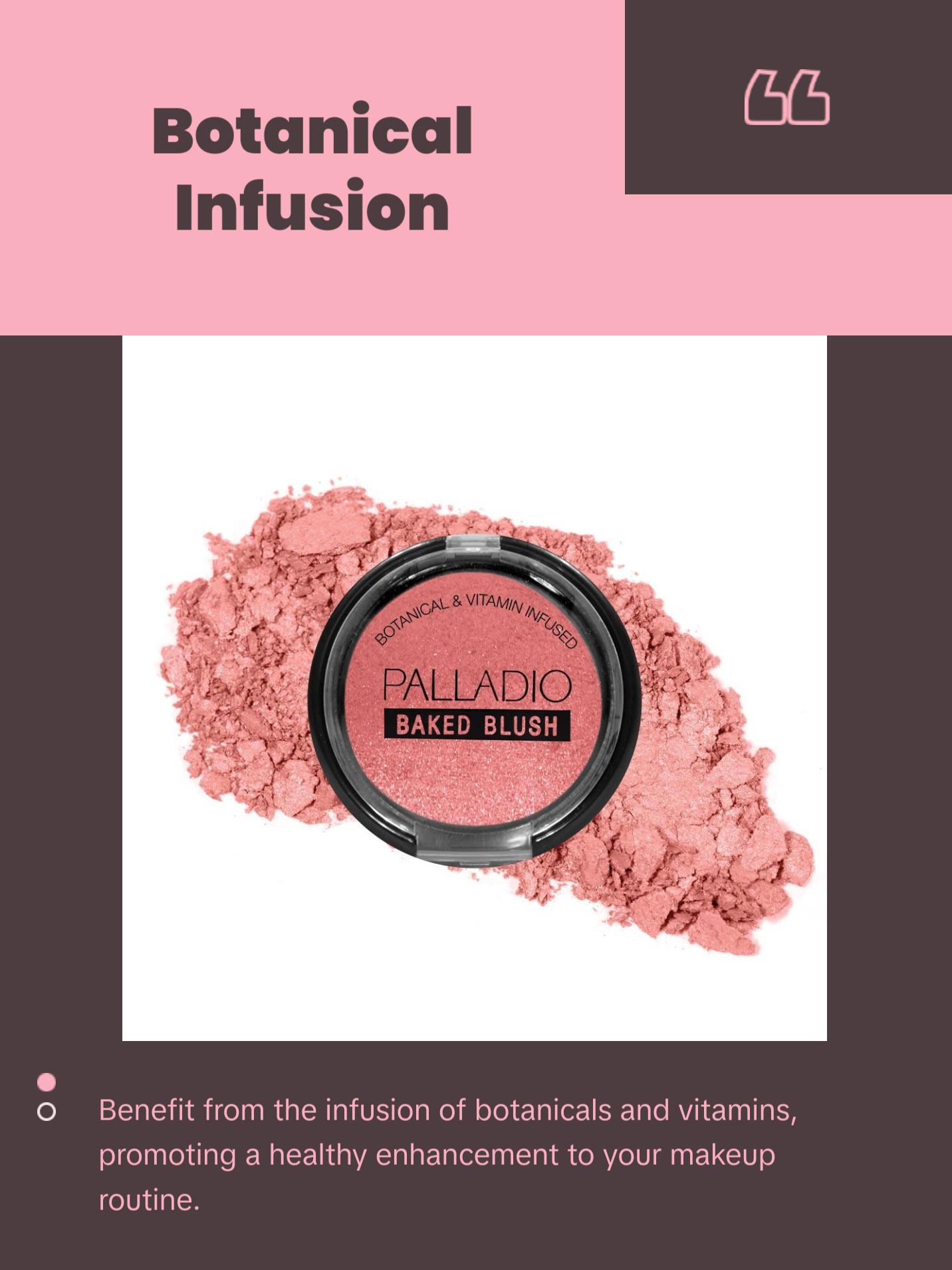 Palladio Baked Blush - Highly-Pigmented Shimmery Formula, Easy to Blend, Highly Buildable, Dry or Wet for Natural Glow or Luminous Look - Makeup