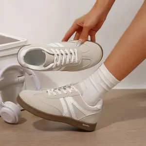 Women's Retro Color Block Sneakers Comfortable Skate Trainers Springfresh