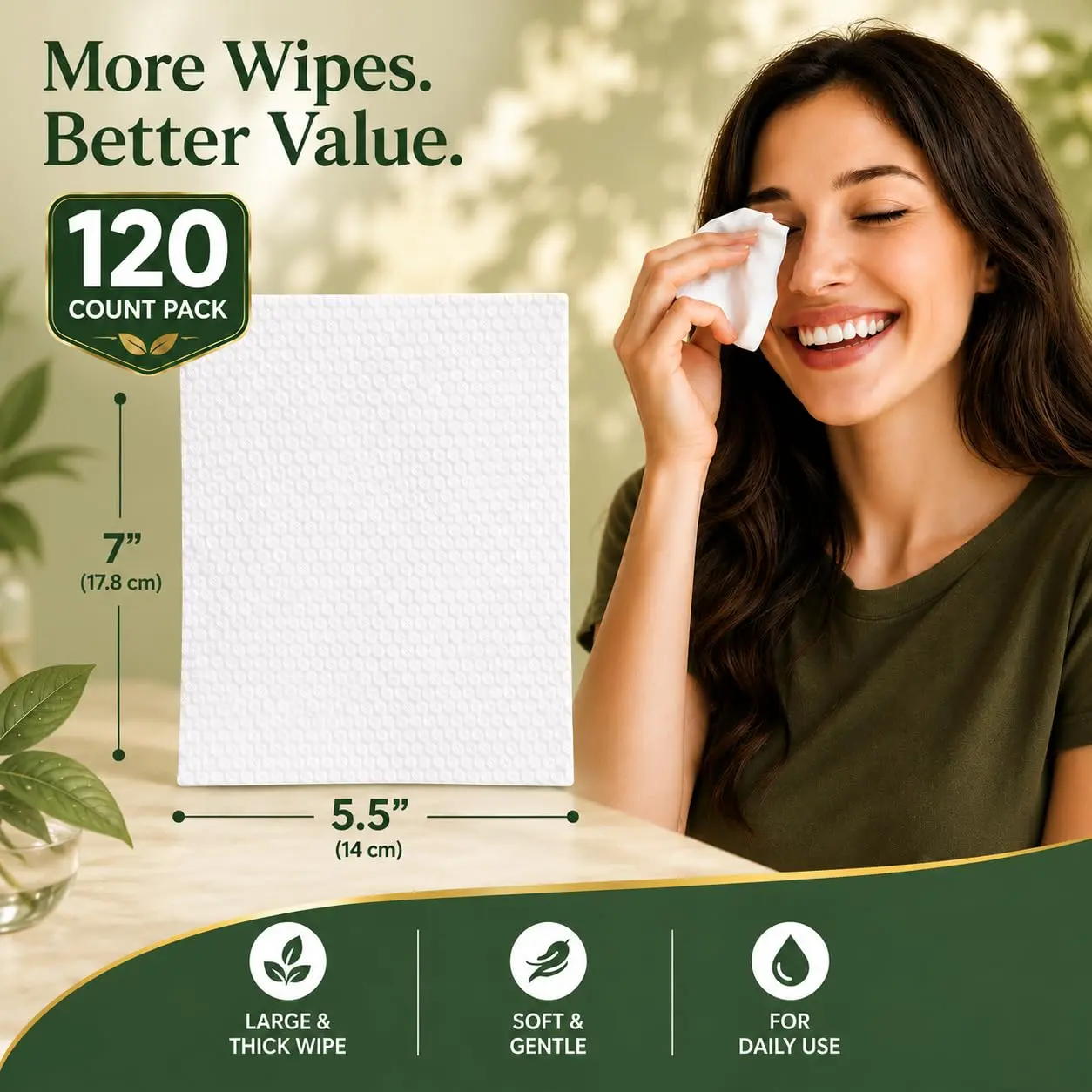 Tea Tree Eyelid Wipes 120 Count – Individually Wrapped Eyelid & Lash Cleansing Wipes with Aloe Vera & Hyaluronic Acid – Daily Eyelid Hygiene Wipes for Sensitive Eyes – Gentle Makeup Remover Coconut Hypoallergenic