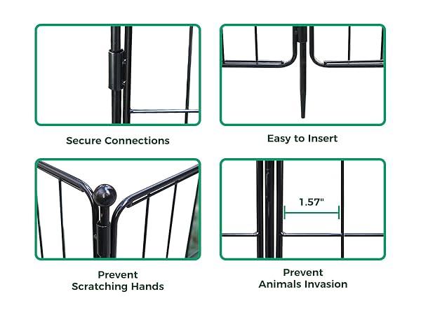 FXW Decorative Garden Fence for Yard, 20"/24"/32" (H), 14.8-29.6ft (L), Animal Barrier Border for Dogs & Rabbits, Flower & Plant Edging, 8/16 Panels