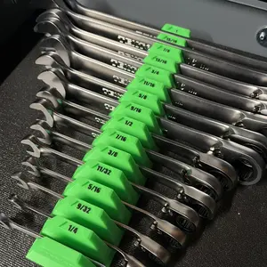 Wrench Holder Rails w/ ID Numbering - Magnetic Tool / Toolbox Garage Organization - Slim Handle