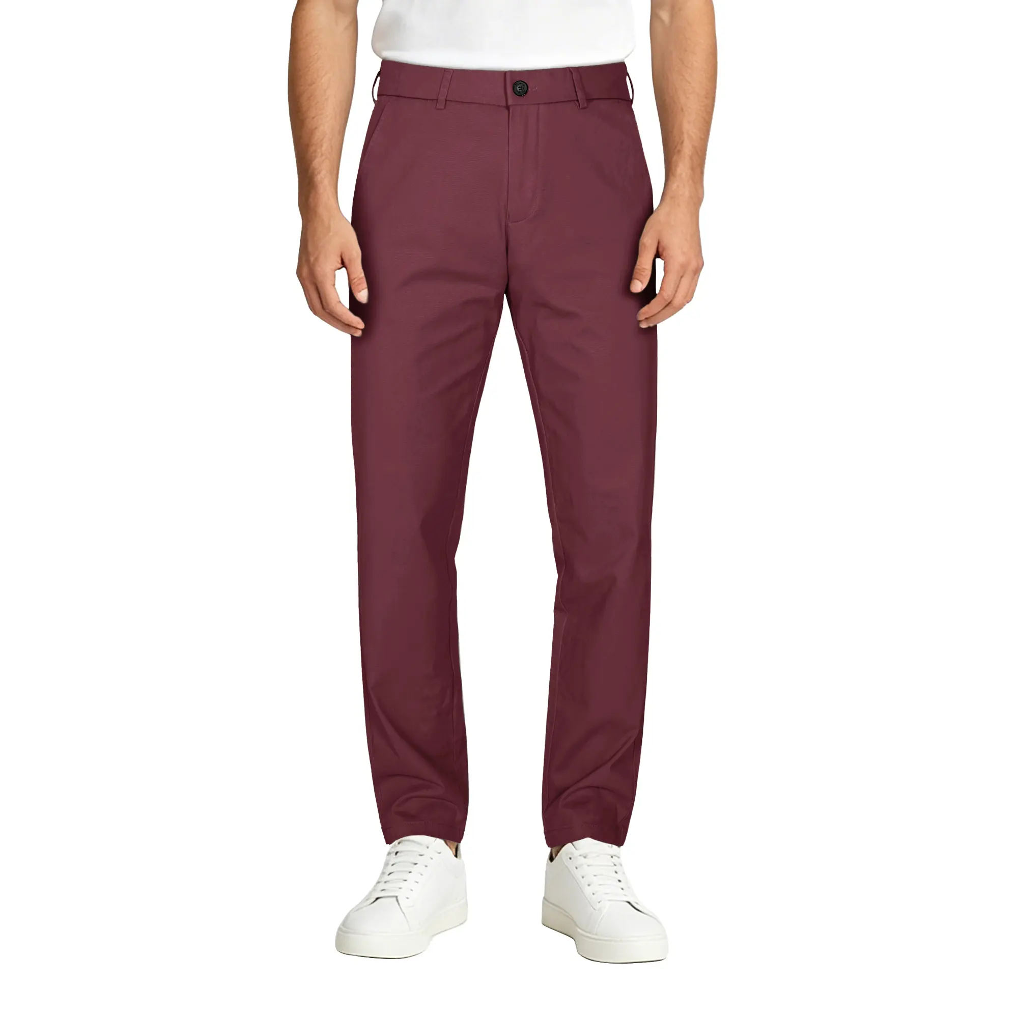 Plaid&Plain Men’s Slim Fit Khaki Pants Men’s Tapered Chino Pants Khaki Dress Pants For Casual Khaki Pants 8801