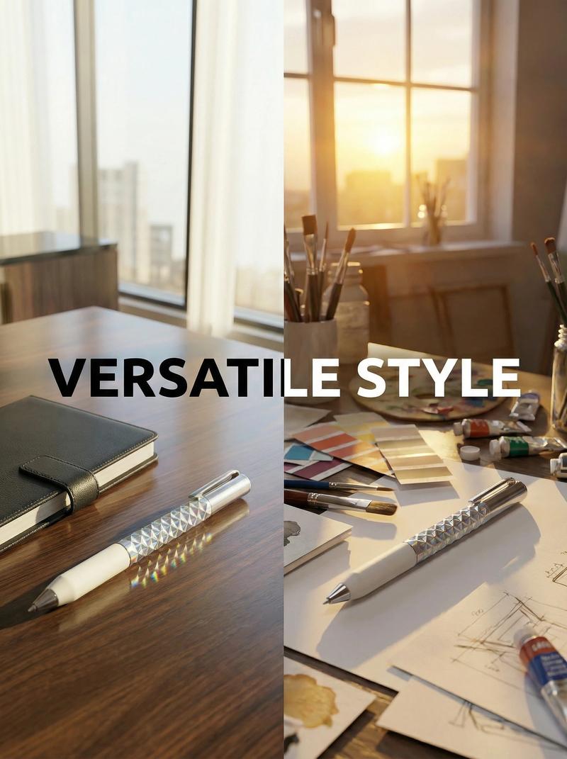 One-Click Deformable Pen, Geometric Shape-Shifting Pen - 6 Pack ( 2 Black, 2 Silver, 2 Gold) | Press to Form Diamond Crinkle Design | Multi-Functional Creative Gift for Writing, Drawing & Stress Relief