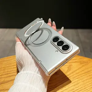 360 Spin Magnetic Stand for Galaxy Z Fold 7 Case  Luxury with Screen Protector Fit for Magsafe,Magnetic Kickstand & Ring Holder for Samsung Zfold 6 Case Full coverage shockproof protective case