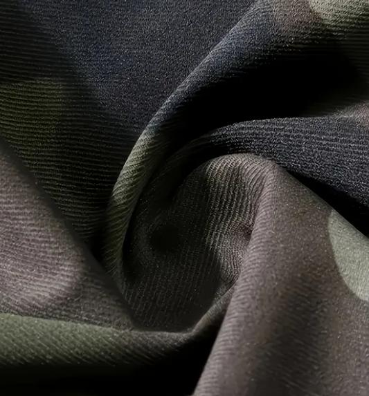 Camouflage Twill Pocket Shorts Three-Piece Set Men's Casual Khaki Green Black Trousers Suitable For Daily Wear