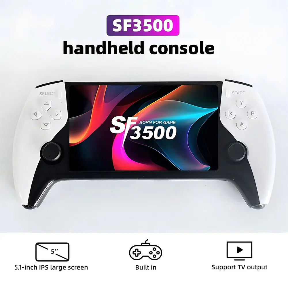 WUDS SF3500 Retro Handheld Console-Handheld Console with HD 5.1-inch IPS Screen Classic Video Supports TV Connection,14+ Emulators Protection,back to school,back to school haul