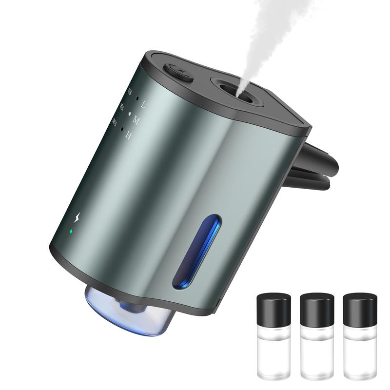 Portable Smart Car Air Freshener: Customize Your Drive with Three Intensity Levels of Natural Fragrance - Includes 3*10ML Natural Perfumes