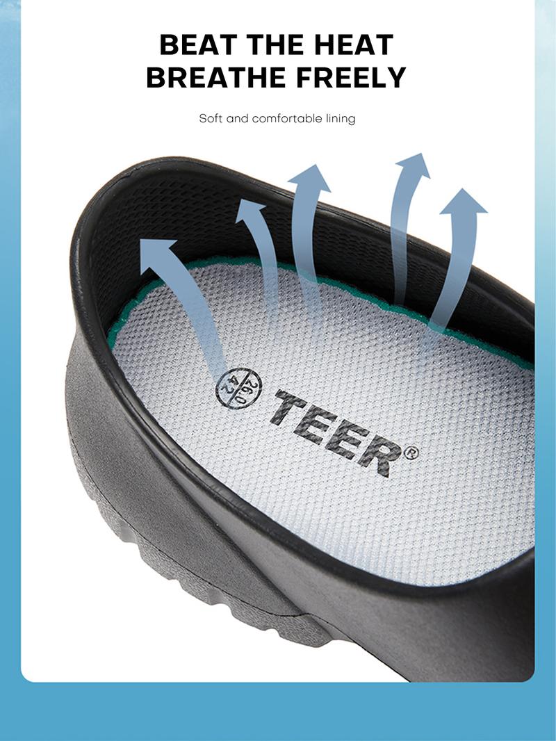 TEER Non-Slip Work Clogs - Stay Safe & Comfortable During Holiday Cooking Marathons. Thanksgiving Kitchen Savior! Oil & Waterproof