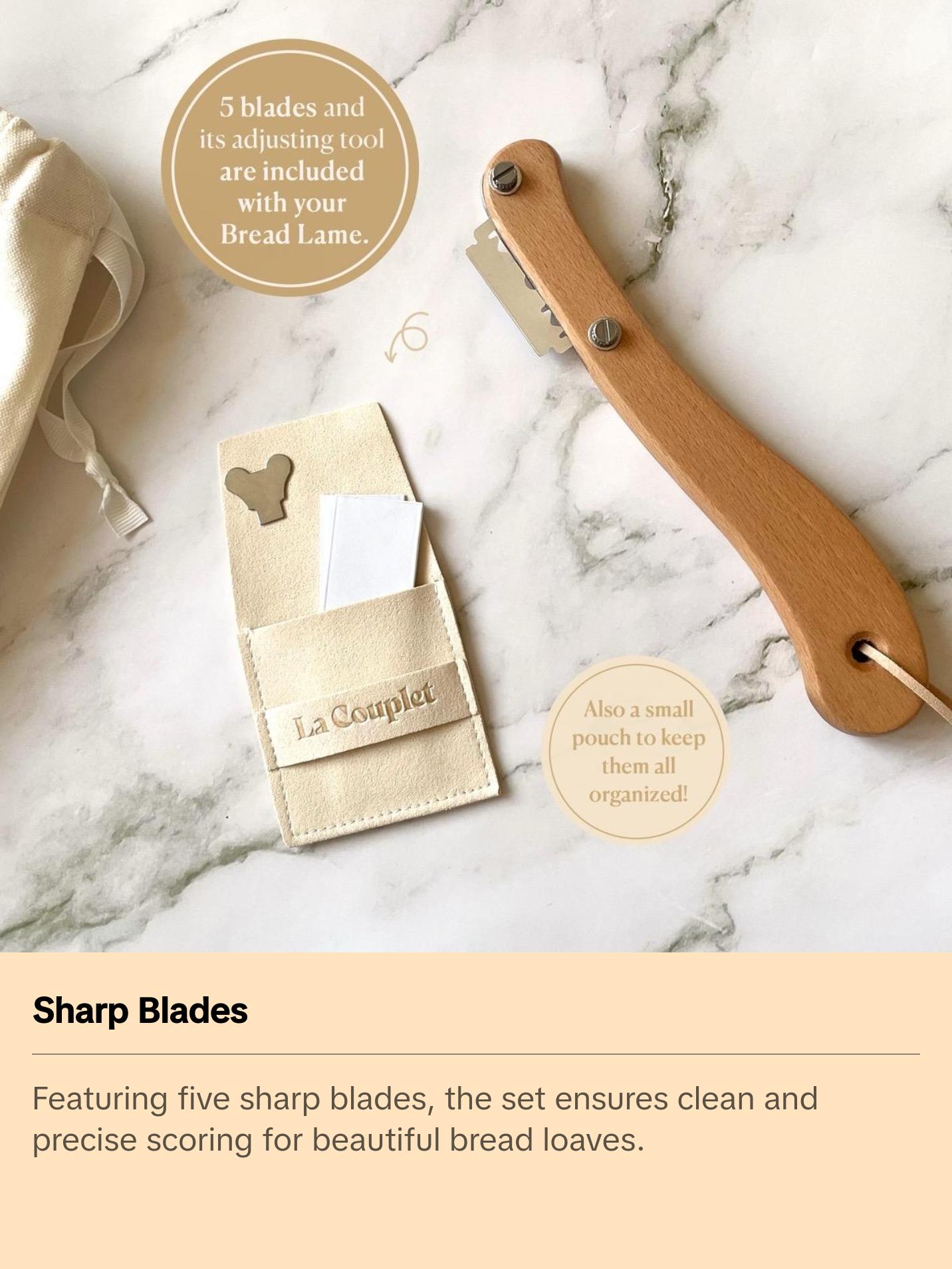 Bread Lame, Scoring Knife with 5 Blades + Pouch, Sourdough Scorer, Baker Gift
