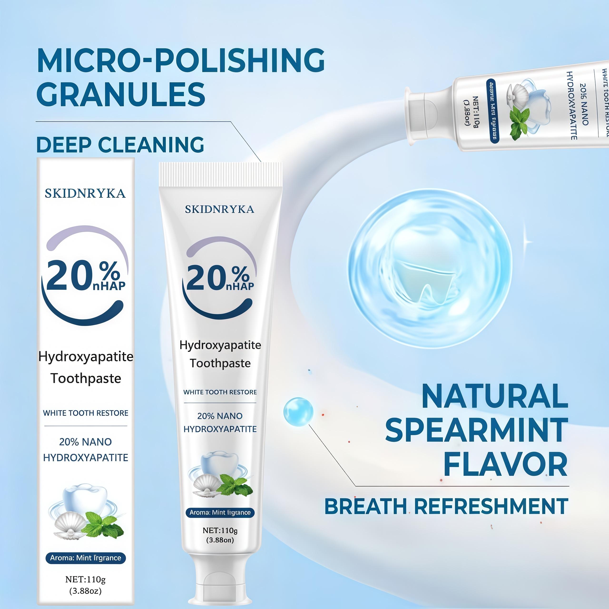 SKIDNRYKA 20% Enzyme Cleaning Toothpaste, Comes with Toothbrush for Teeth Whitening, Freshness Breath, Deep Cleaning and Whitening Teeth, Suitable for Home Travel Use, Oral Hygiene and Health Gift, Essential for Oral Care