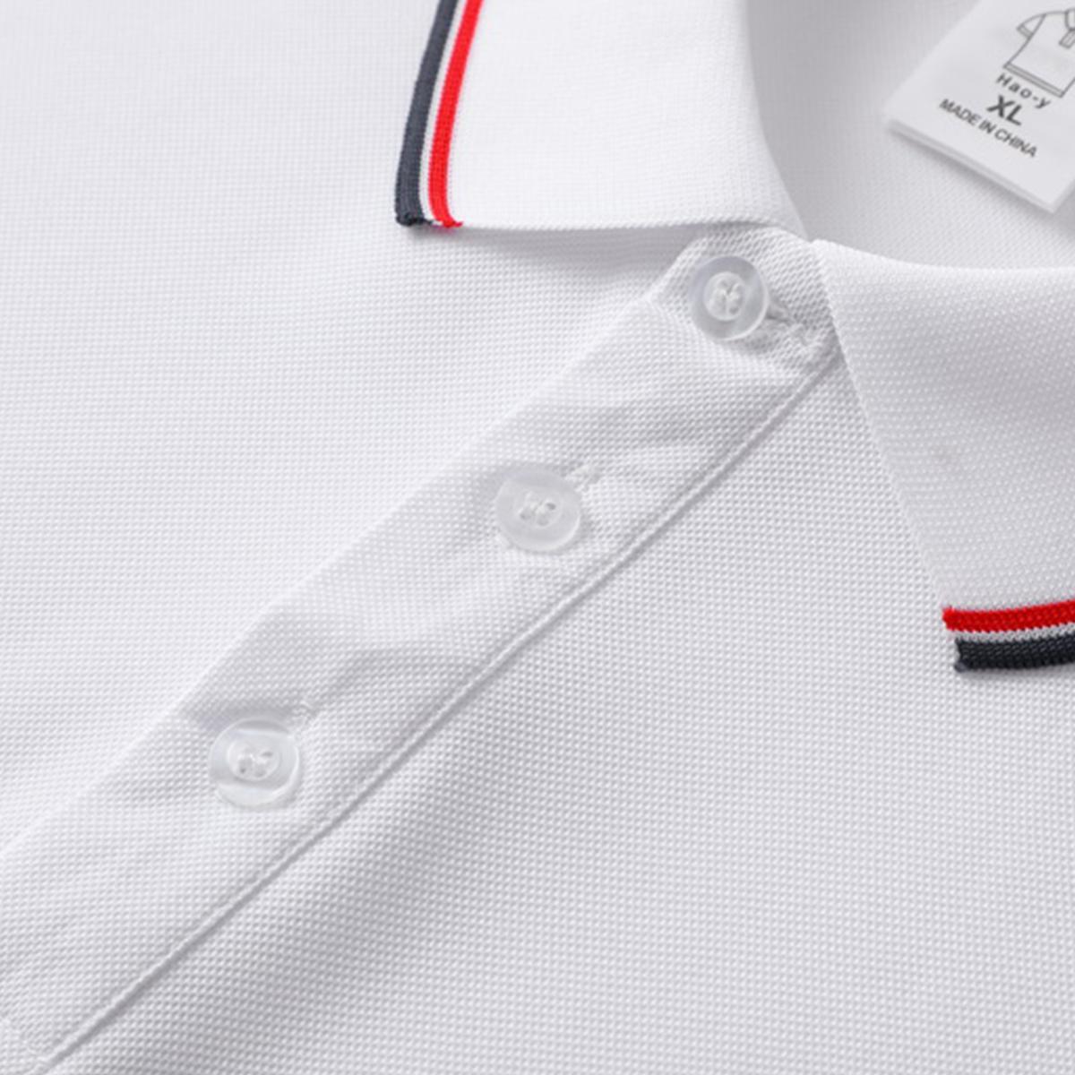 2 men's short-sleeved polo shirts with contrasting stripes make ideal work clothes for casual everyday wear and a great gift option for men's formal shirts.