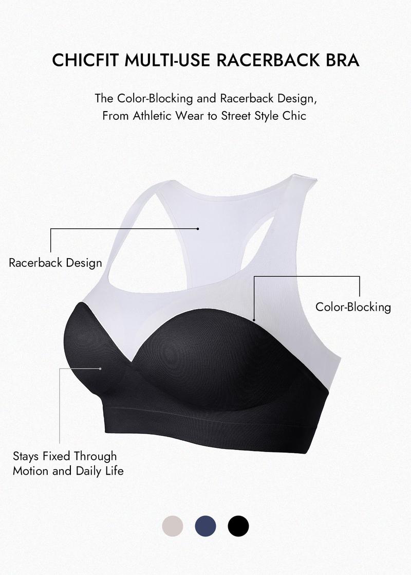 AIMER Sports Bra Everyday Push Up Bra Christmas Gift Water Bra Seamless Color Block Racerback Soft Wraparound Support Stretch Fabric No Cup Shifting Stay in Place Stylish Comfortable Activewear Fall Fashion Top Womenswear TikTokShopHolidayHaul