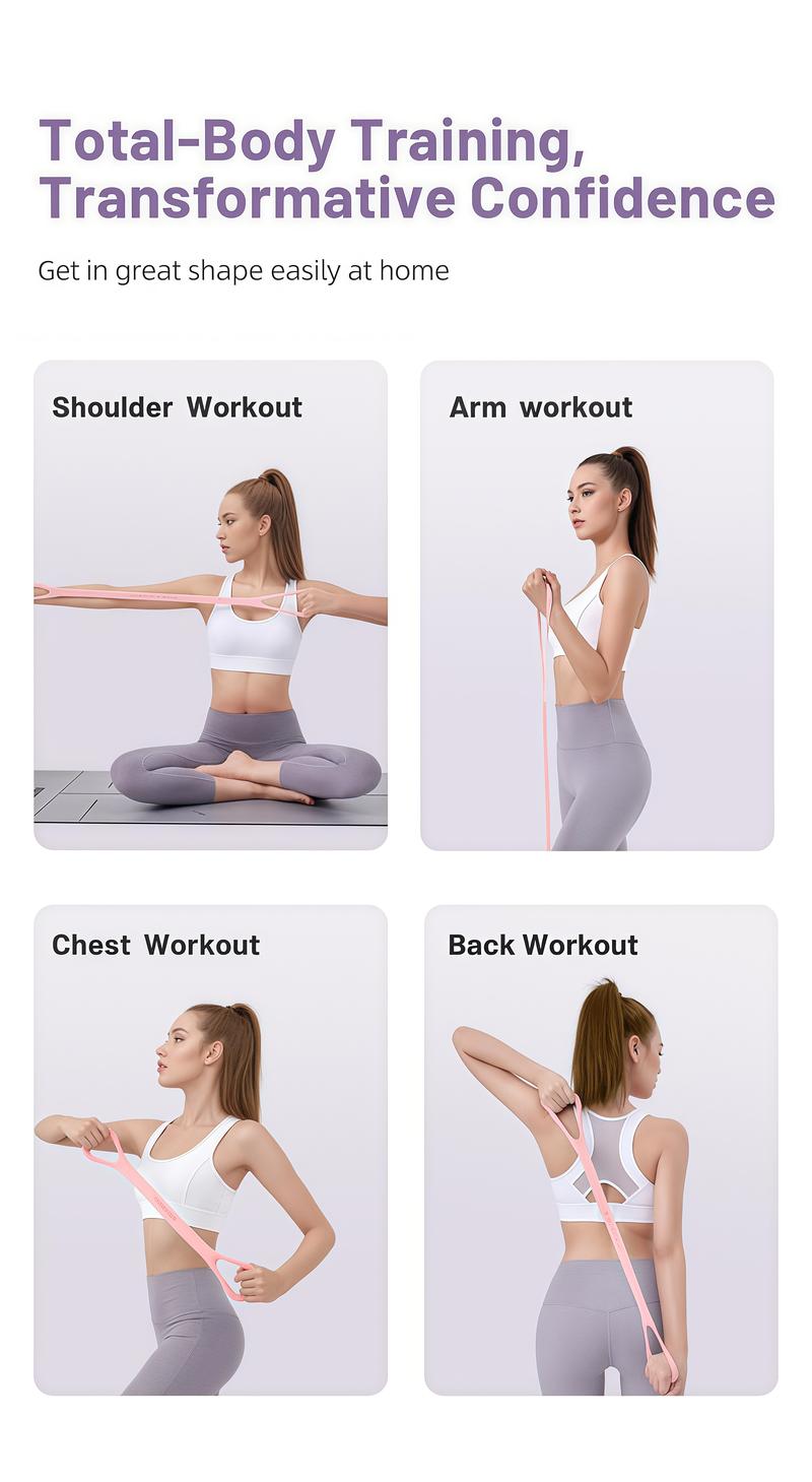 VibeGear 3-in-1 All-in-One Bands Resistance Bands Figure 8 Exercise Bands for Women TPE Material Arm & Chest Expander for Home Gym Yoga Muscle Toning Stretching Gear