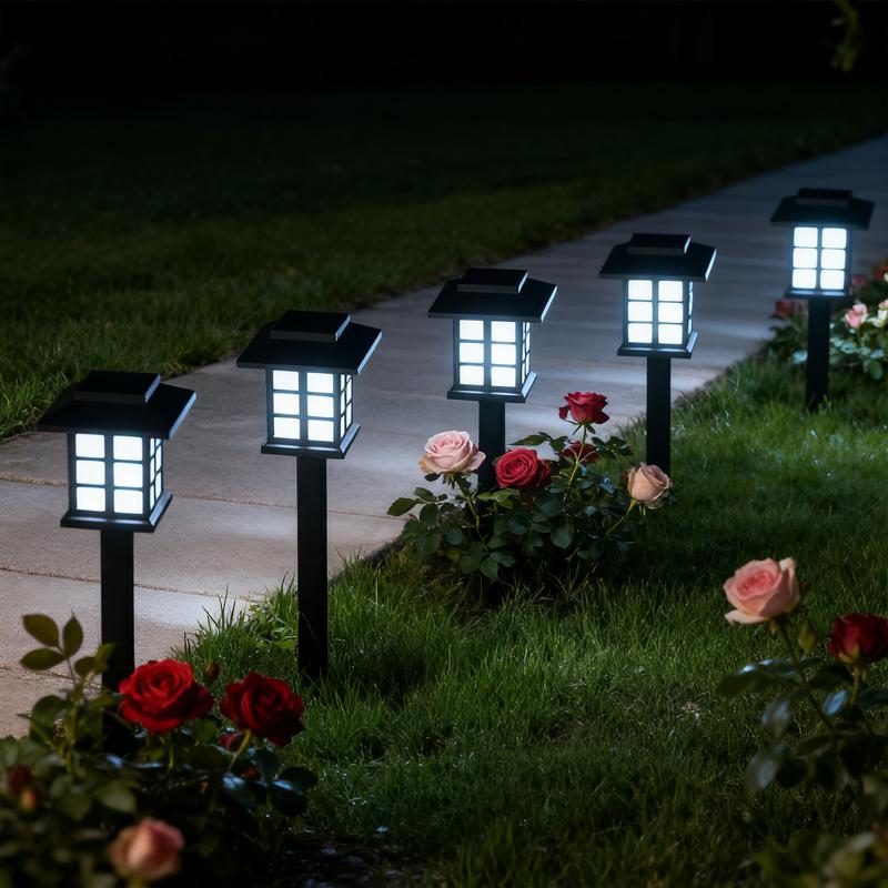 24-Piece Set of Imperial-Style White Light Garden Lights Solar-Powered Outdoor Security Lights Waterproof Christmas Decorative Lights Ideal for Home Gardens and Autumn Festival Party Decorations