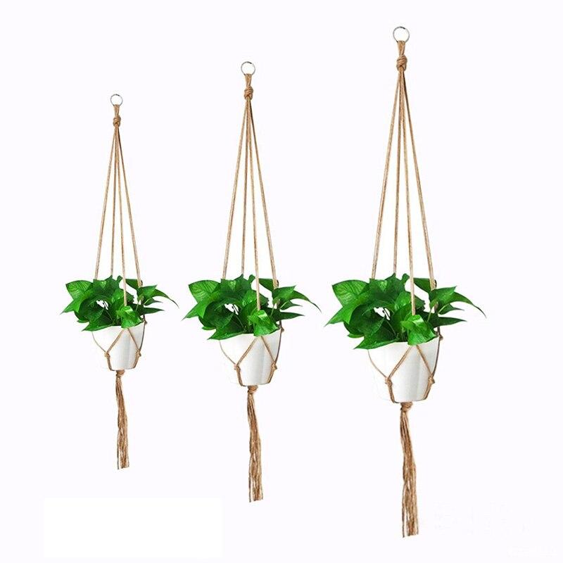 Aesthetic woven plant hanging basket cotton rope sling basket, Indoor plants, Fake hanging plant, Clean girl, Home decor,