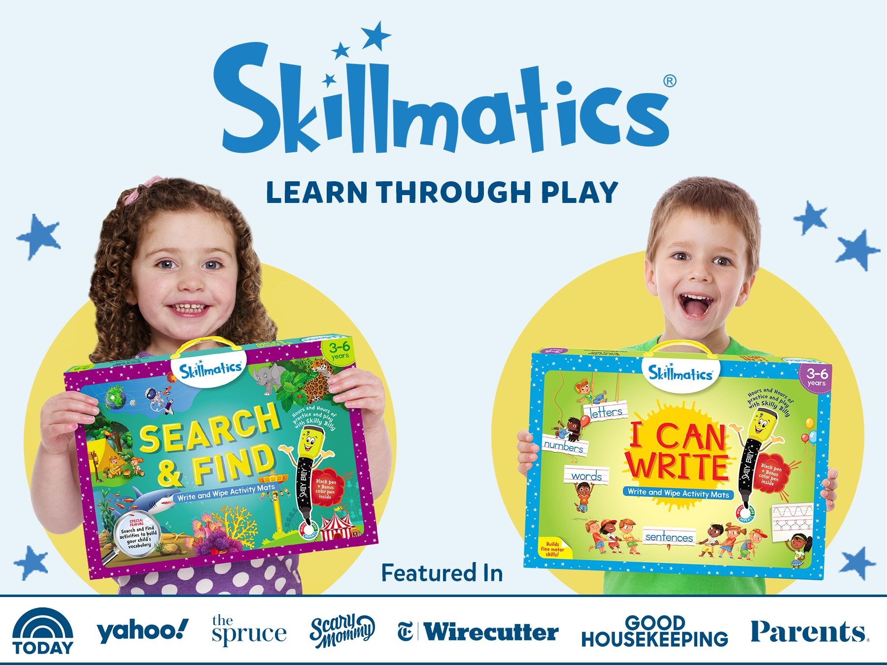 Skillmatics I Can Write - Reusable Educational Toys for Preschool Kids Ages 3-6 with Dry Erase Markers & Duster Cloth