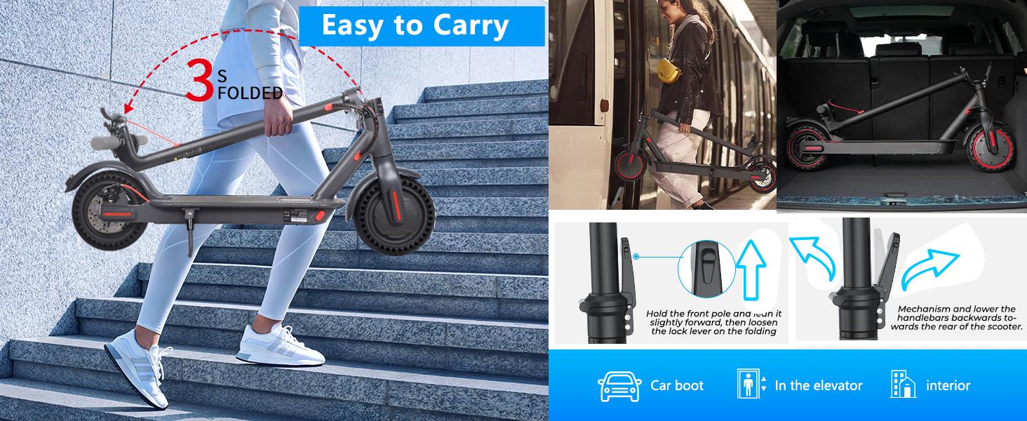 D8 Pro Sport multi-scenario Electric Scooter, Range of 12-14 Miles,Max.Speed 19MPH Max Speed, 36V 7.8/10.5AH Battery, Dual braking system is safer