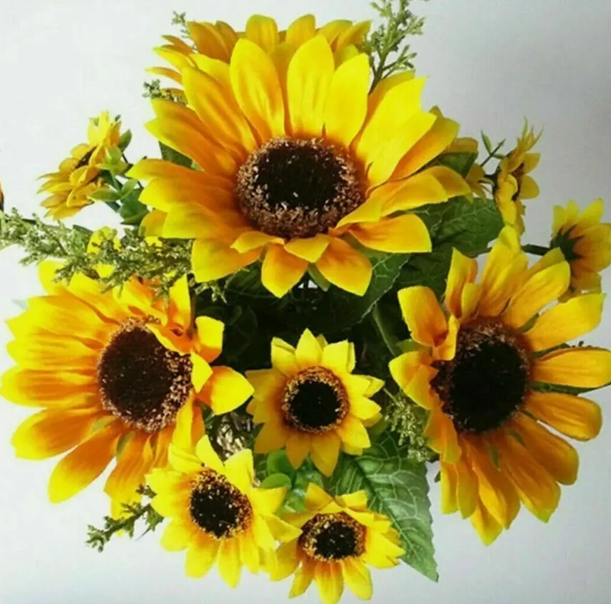 26-Piece Artificial Silk Sunflower Bouquet Set, Lifelike Look Floral Arrangement, Low-Maintenance Warm Home Decor for Renters, Living Room Refreshers, 26 Pieces